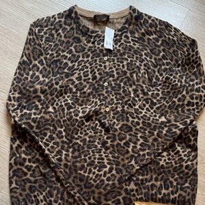 GAP Leopard Print Cardigan - Brown and Black
